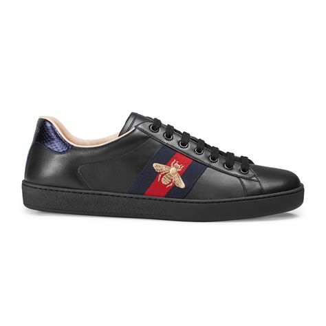 gucci black sneakers ace|Gucci ace embroidered sneakers.